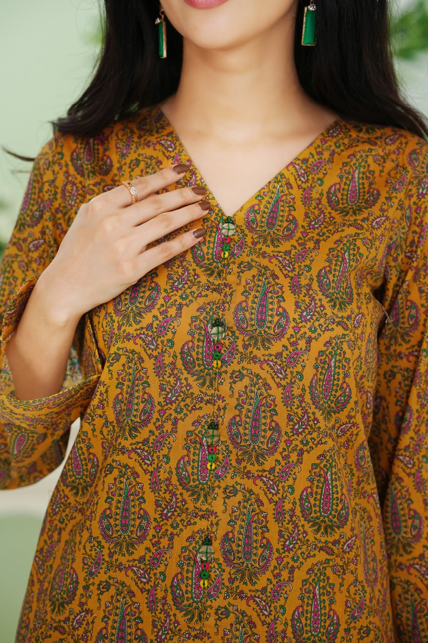 Aizal Stitched 2 Piece Co Ords Prints 2 Collection'2025-AC2-671-Mustard