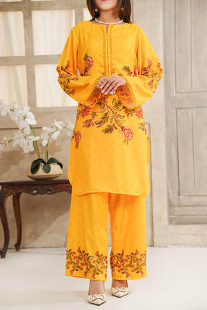 Hazel By Aizal Stitched Co Ords Slub Linen Winter Collection'2025-AH-10-Yellow