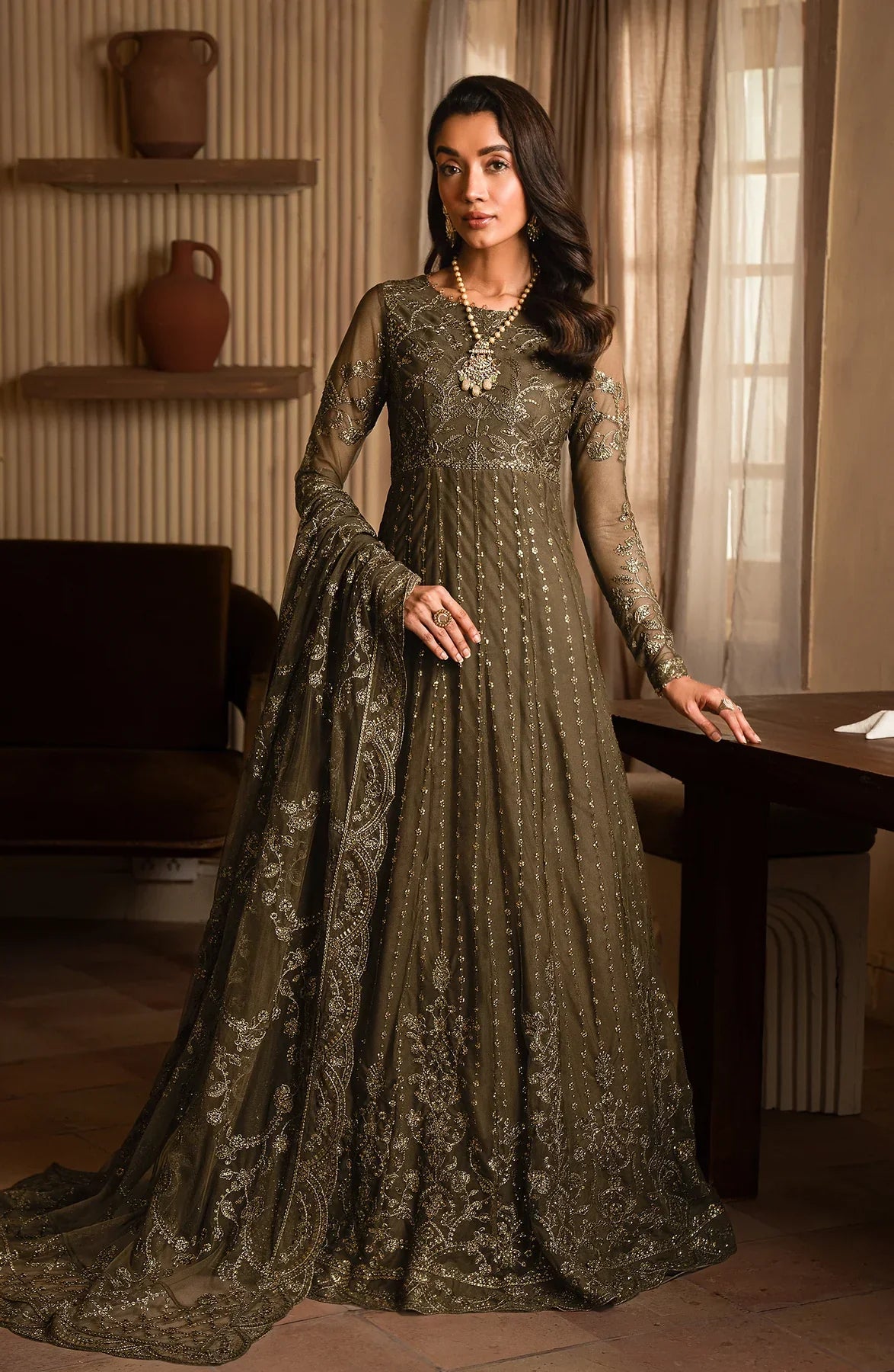 Emirah by Zarif - 3 Pcs Unstitched Formals Inlays - ZEF 07 JAZAB