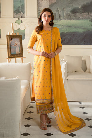 Fresco By Sheenora Stitched 3 Piece Lawn Edit Collection'2024-Daffodill