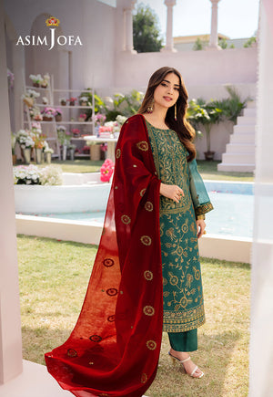 Asim Jofa Dhanak Rang PretAjcfb-11 Embroidered Chiffon Stitched 3 Pcs