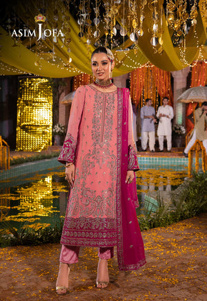 Asim Jofa Dastaan Pret Ajdab-28 Embroidered Chiffon Stitched 3 Pcs