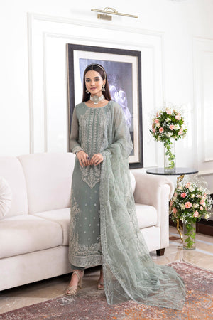 Asim Jofa Limited Edition Luxury Pret Ajjmb-20 Embroidered Chiffon ,Organza 3 Pcs