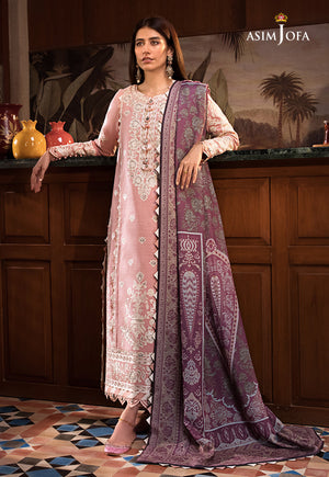 Asim Jofa The Syra Edit Ajk-05 Embroidered Cotton Slub Crosshatch 3 Pcs