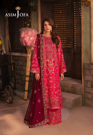 Chamkeeli Pret By Asim Jofa Ajkkb-11 Emb Chiffon Stitched 3 Pcs