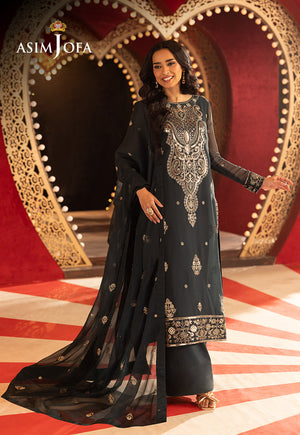 Asim Jofa Luxury Festive Drop 3 Ajllfb-08 Emb Chiffon Stitched 3 Pcs