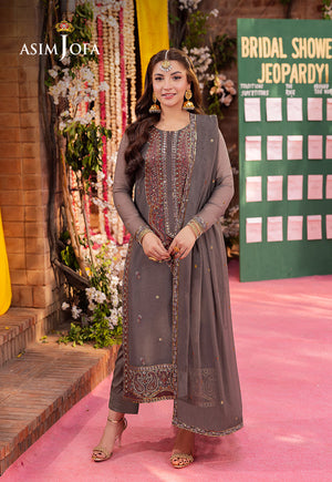 Asim Jofa Jag Mag Pret Ajmjb-19 Embroidered Chiffon Stitched 3 Pcs