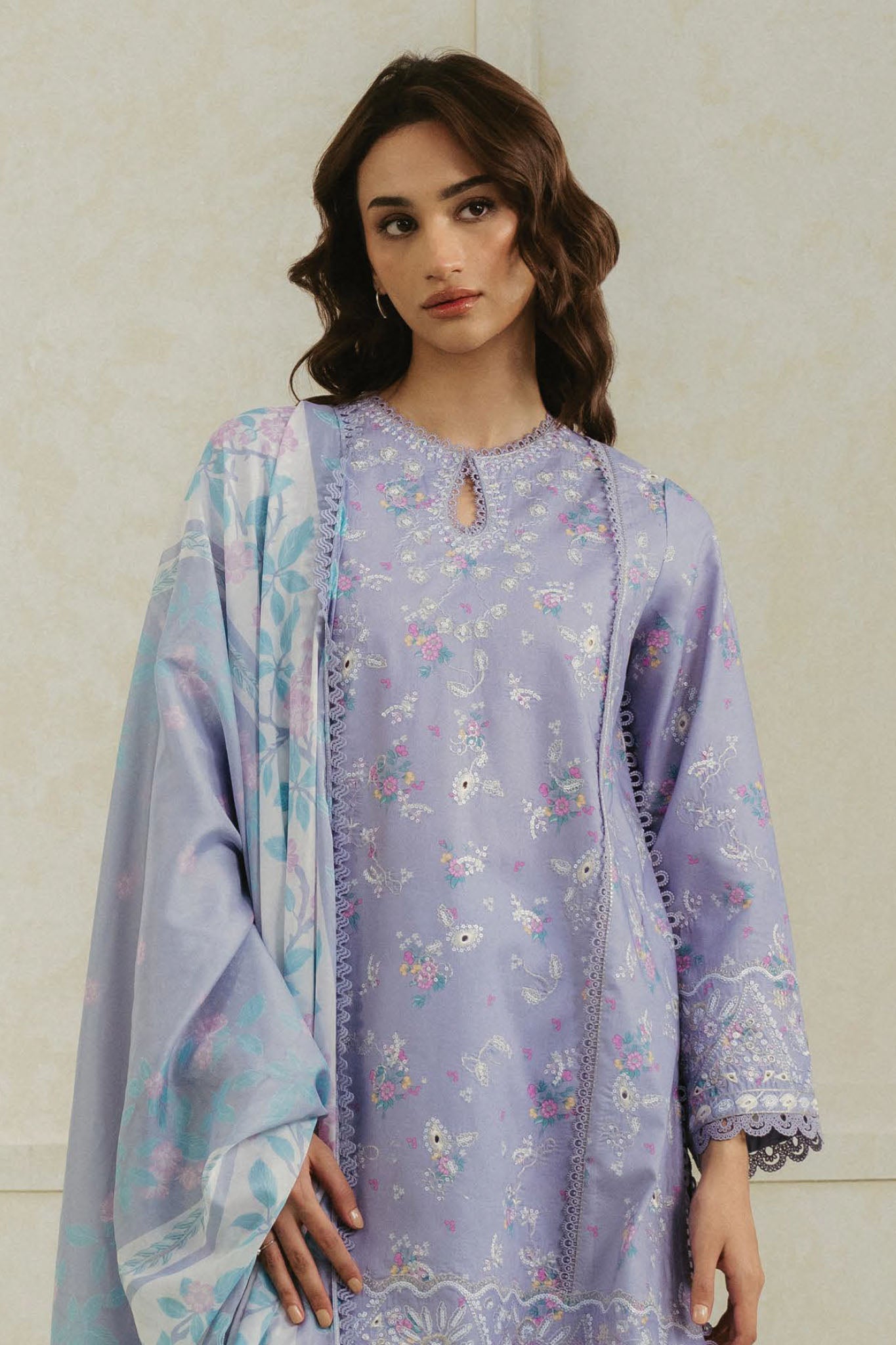 Amore By Ayzel Unstitched 3 Piece Summer Lawn Collection-AL-V4-05-Auburn