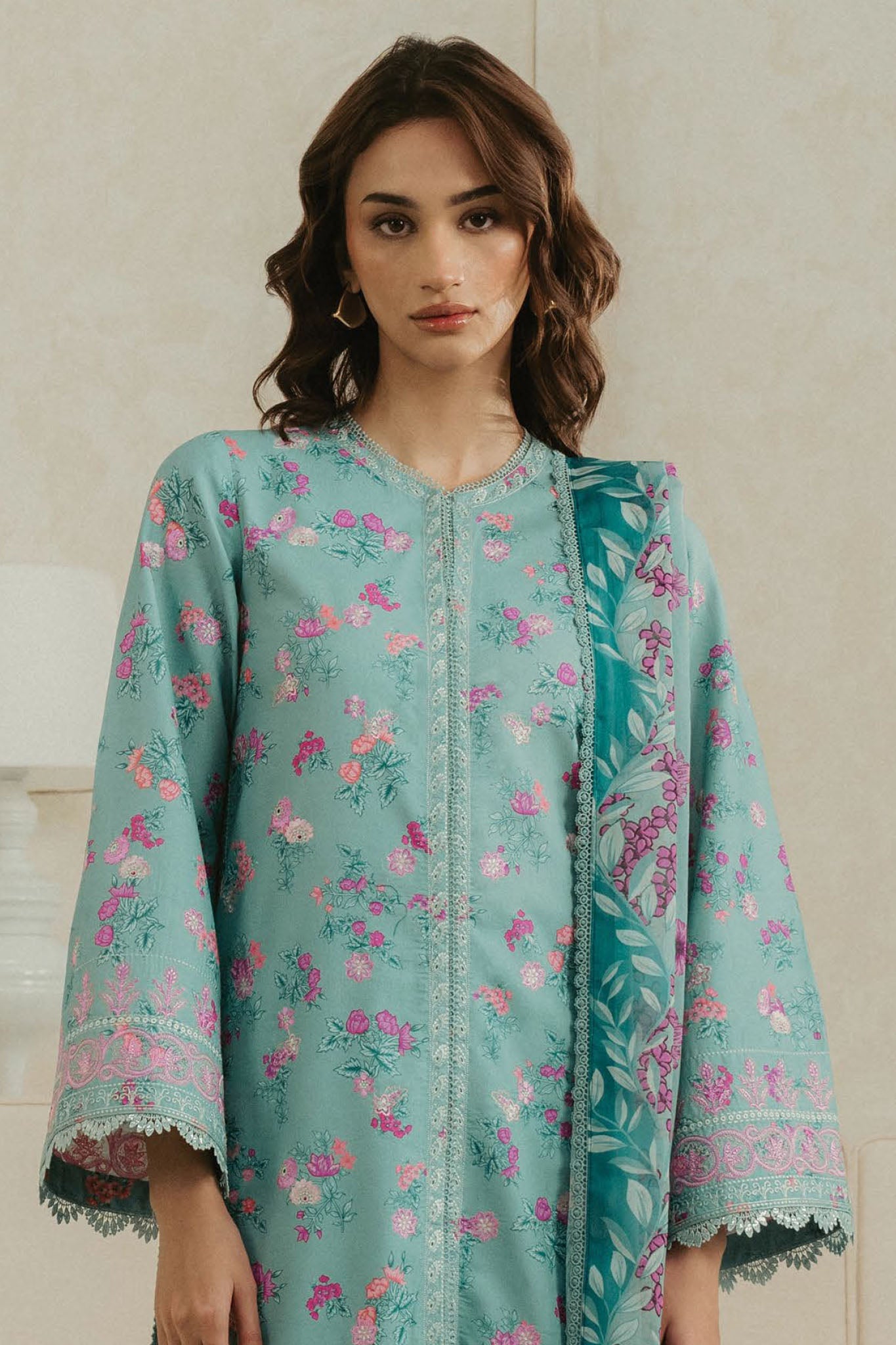 Amore By Ayzel Unstitched 3 Piece Summer Lawn Collection-AL-V4-07-Gleam