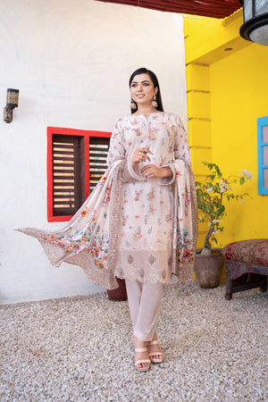 Dressline UnStitched 3 Piece Premium Chikankari & Cutwork Emb Digital Printed Lawn Collection