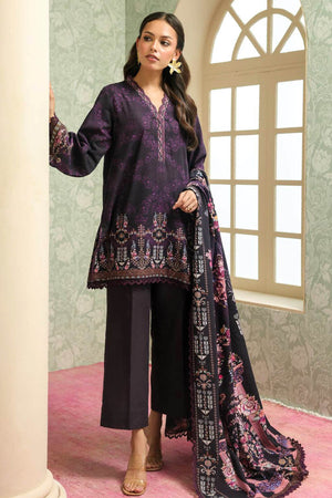 Sahar Unstitched 3 Piece Printed Khaddar Collection'2025-AW2-25-22-Plum Noir
