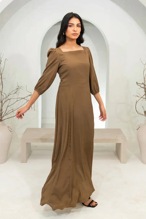 Zauk Khaki Long Dress
