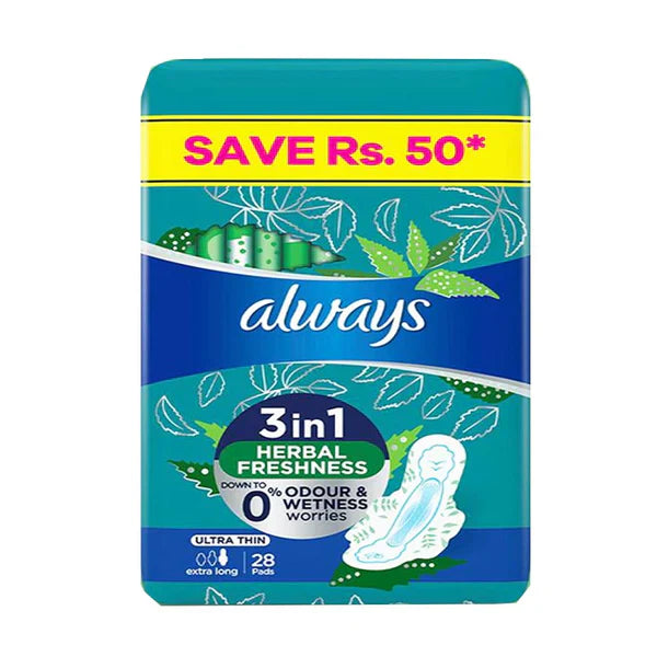 Always Pad 3In1 Herbal Freshness Ultra Thin Extra Long