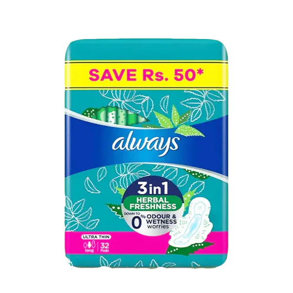 Always Pad 3In1 Herbal Freshnes Ultra Thin Long
