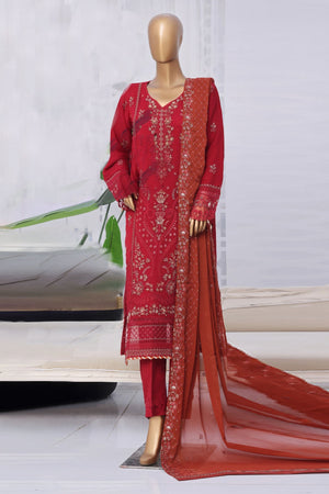 Aura By Sada E Noor Stitched 3 Piece Luxury Chiffon Vol-01 Collection'2025-Aura-02-Red