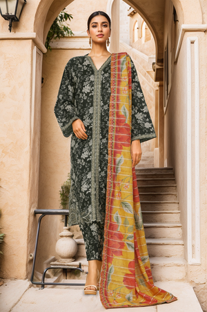 Bin Saeed Stitched 3 Piece Luxury Front Open Cutwork Collection'2025-SM-2083-Black