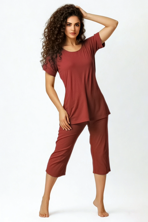 BLS - Breeze Viscose Pajama Set - Burgundy