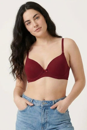 BLS - Pero Wired And Padded Cotton Bra - Maroon