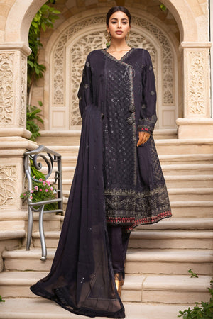 Bin Saeed Stitched 3 Piece Fancy Formals Collection'2025-OMSC-2296-Blue