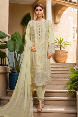 Bin Saeed Stitched 3 Piece Luxury Emb Chiffon Collection'2025-STSC-2150-Cream