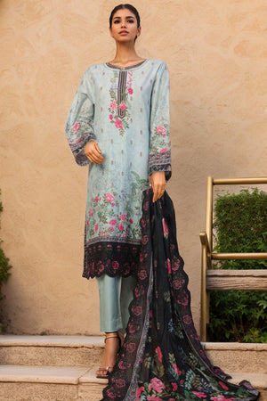 Bin Saeed Stitched 3 Piece Luxury Emb with Emb Dupatta Collection'2025-SM-1993-Sky Blue