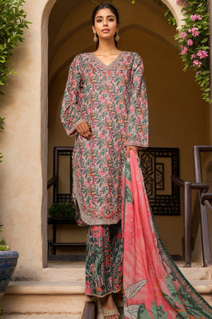 Bin Saeed Stitched 3 Piece Luxury Front Open Cutwork Vol-03 Collection'2025-SM-2160-Multi