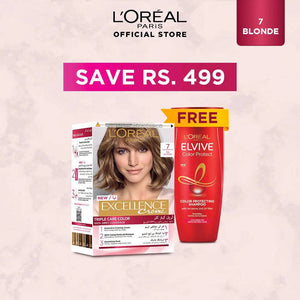 Bundle - L'Oreal Paris Excellence Creme - 7 Blonde Hair Color + Free Shampoo - My Store