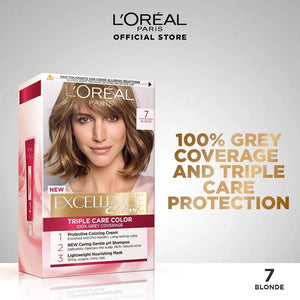 Bundle - L'Oreal Paris Excellence Creme - 7 Blonde Hair Color + Free Shampoo - My Store