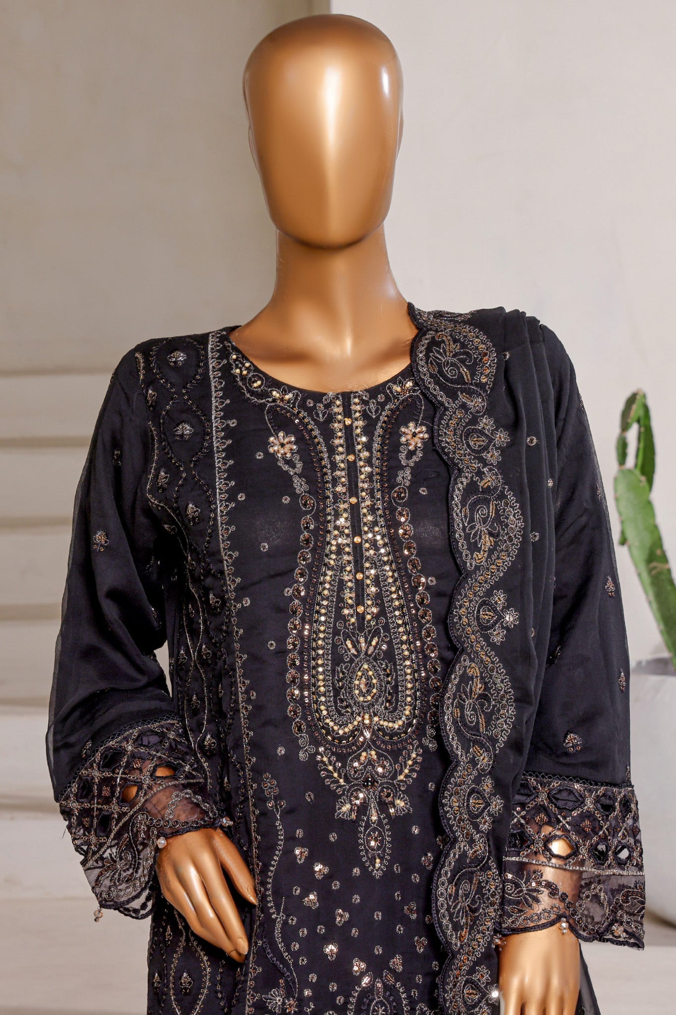 Afsany by Sada Bahar Stitched 3 Piece Luxury Chiffon Vol-13 Collection'2025-CR-28-Black