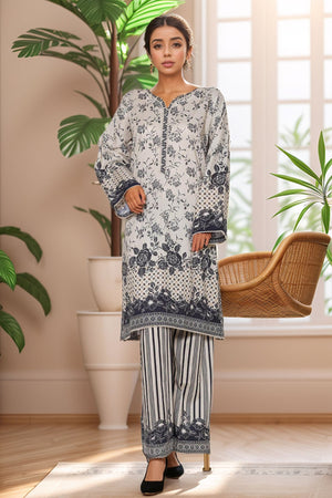 Bin Saeed Stitched 2 Piece Co Ords Cotton Collection'2025-WC-2399-O/W