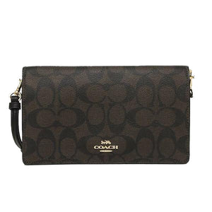 Coach Anna Foldover Crossbody Clutch In Signature Canvas - 3036