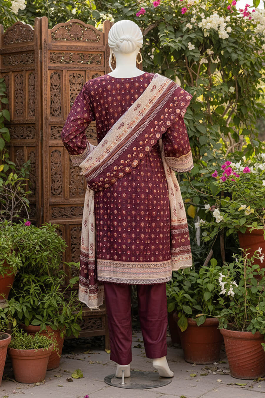Almeerah Unstitched 3 Piece Winter Khaddar Luxe Collection'2025-Crimson Winter Rose