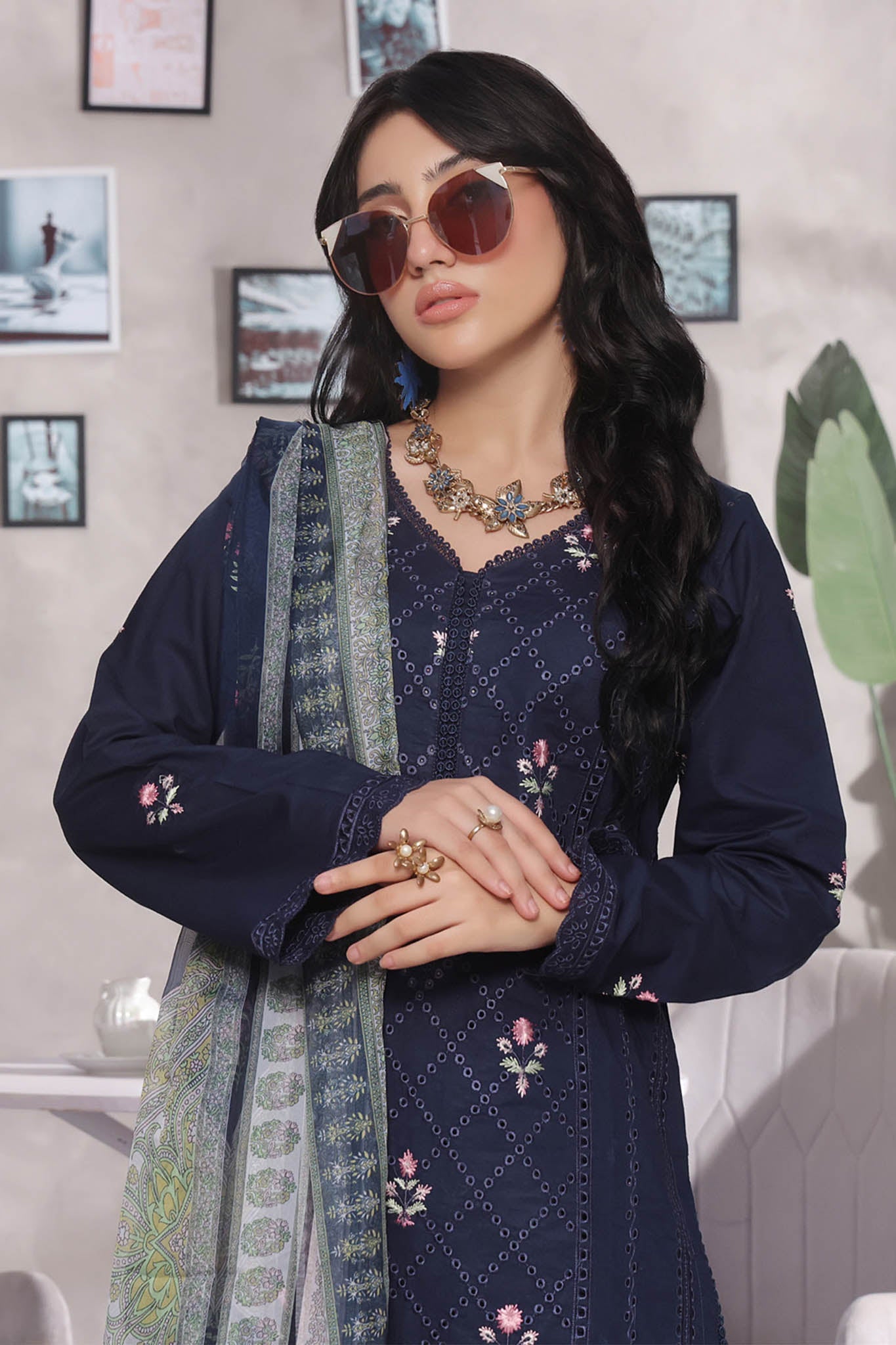 Jasmine By Soghat Unstitched 3 Piece Emb Cotton Chikankari Vol-03 Collection'2025-D-04