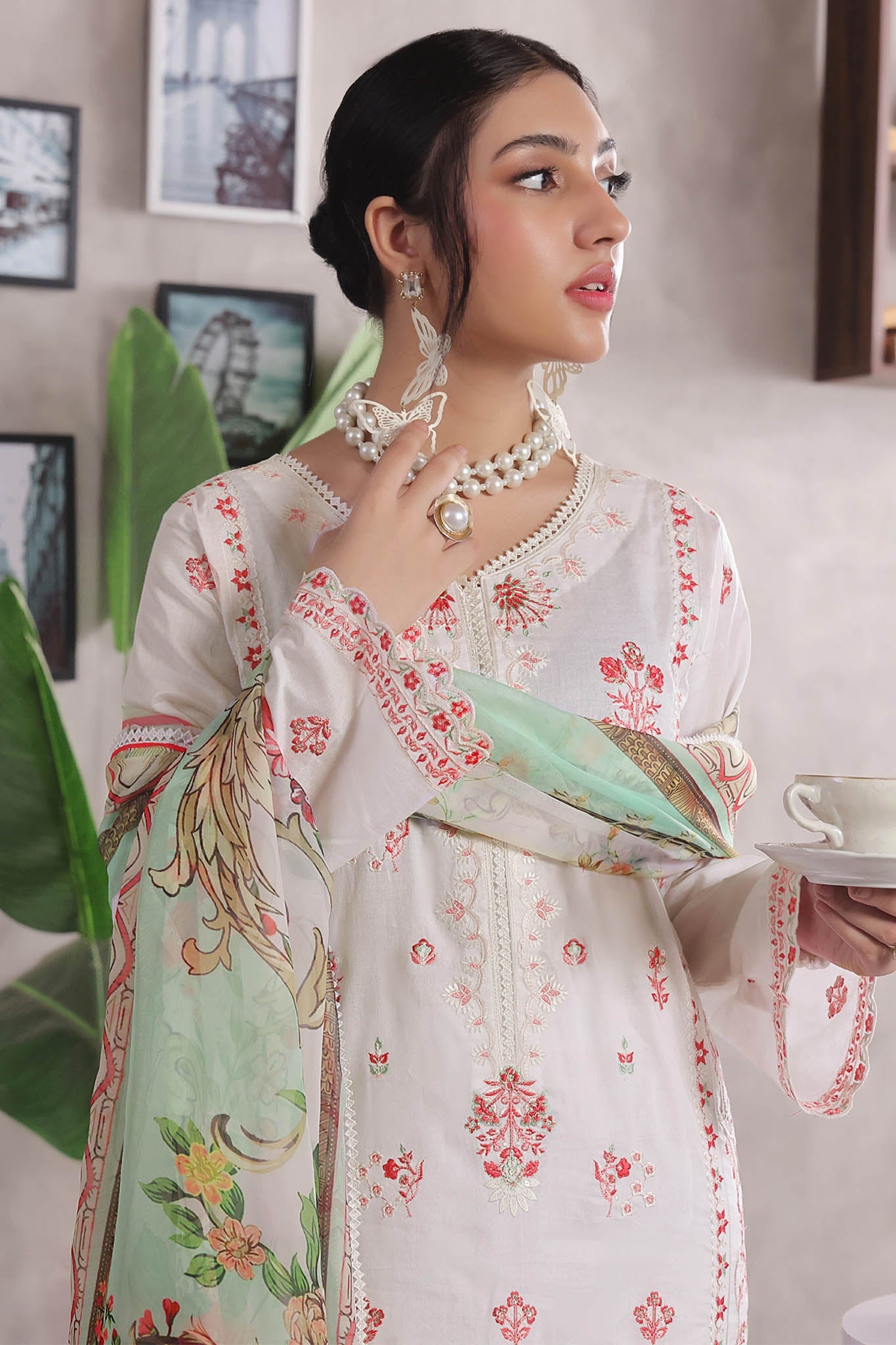 Jasmine By Soghat Unstitched 3 Piece Emb Cotton Chikankari Vol-03 Collection'2025-D-05