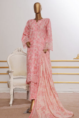 Bin Saeed Stitched 3 Piece Open Front Cutwork Kari Collection'2025-SM-2110-Pink