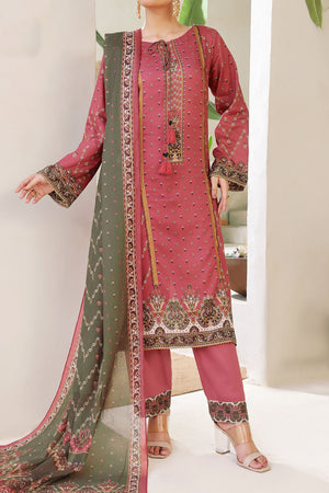 Aizal Stitched 3 Piece Printed Lawn Collection'2025-A-P-655-MAROON