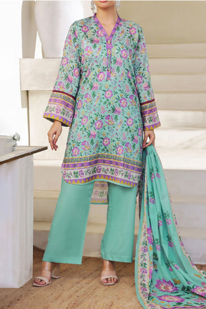 Aizal Stitched 3 Piece Printed Lawn Collection'2025-A-P-659-L GREEN