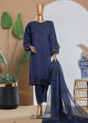 Damask By HZ Stitched 3 Piece Gold Jacquard Eid Edit Collection-DBJ-041