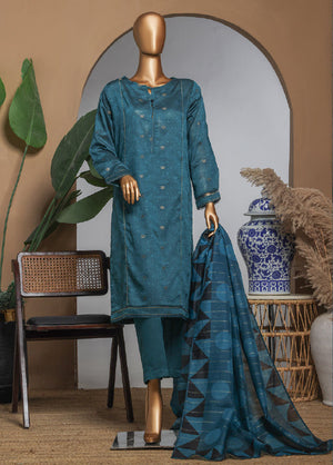 Damask By HZ Stitched 3 Piece Gold Jacquard Eid Edit Collection-DBJ-045