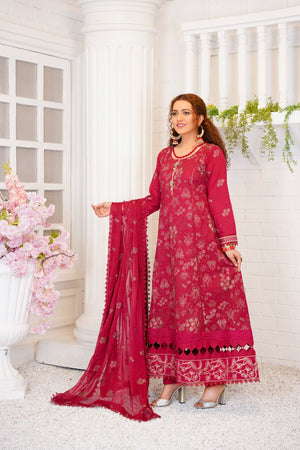 Threads & Weaves Unstitched 3 Pc Embroidered Lawn Suit-04