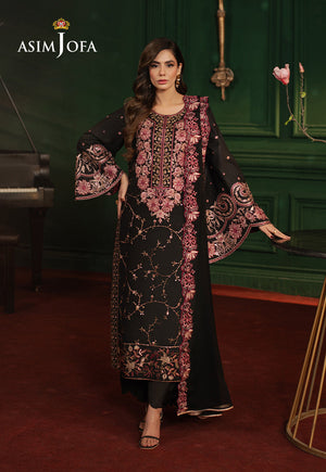 Asim Jofa Premium Festive Ajpf-19 Embroidered Silk 3 Pcs