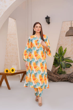 Threads & Weaves Stitched 2 Piece Lawn Collection'2025-Vibrant Floral Lawn Suit-RTWL25105
