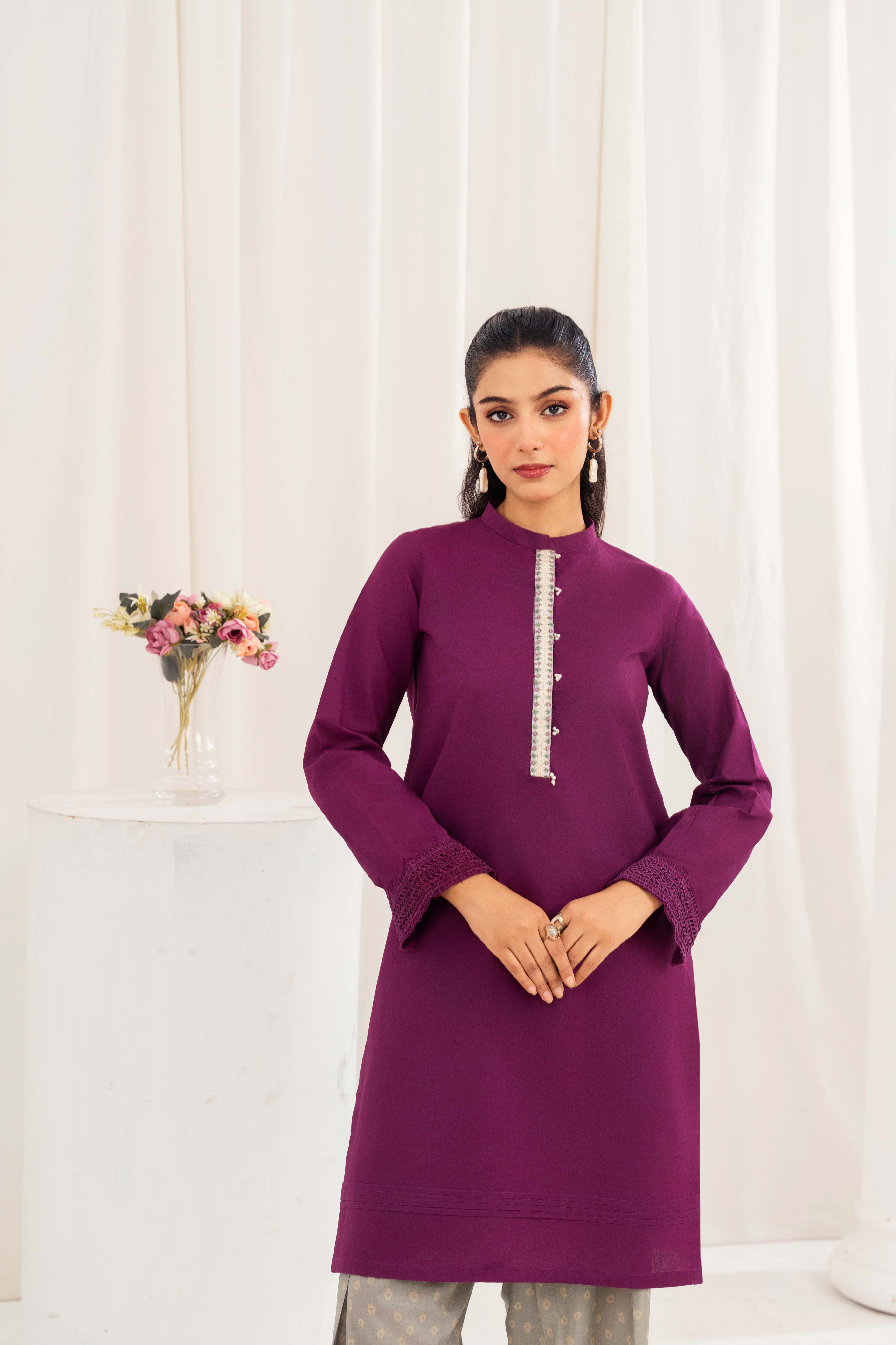 Aayra Stitched Summer Collection'2025-AY663- Plum Mist 2Pc