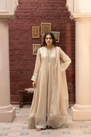 Rang Nirala By Manahils Stitched 3 Piece Formals Collection'2025-K-165-TAN BROWN