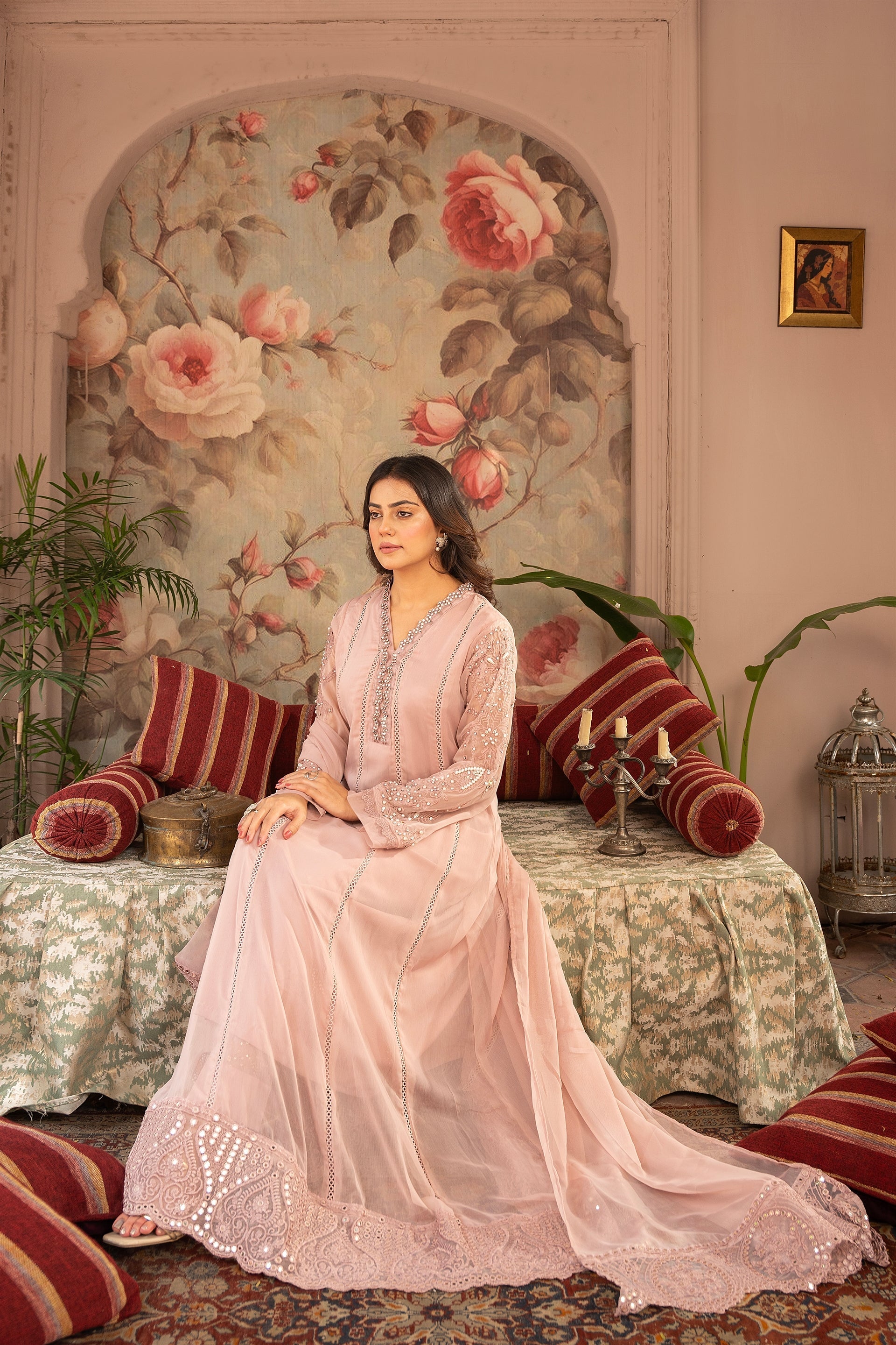 Rang Nirala By Manahils Stitched 3 Piece Formals Collection'2025-K-165-TEA ROSE PINK