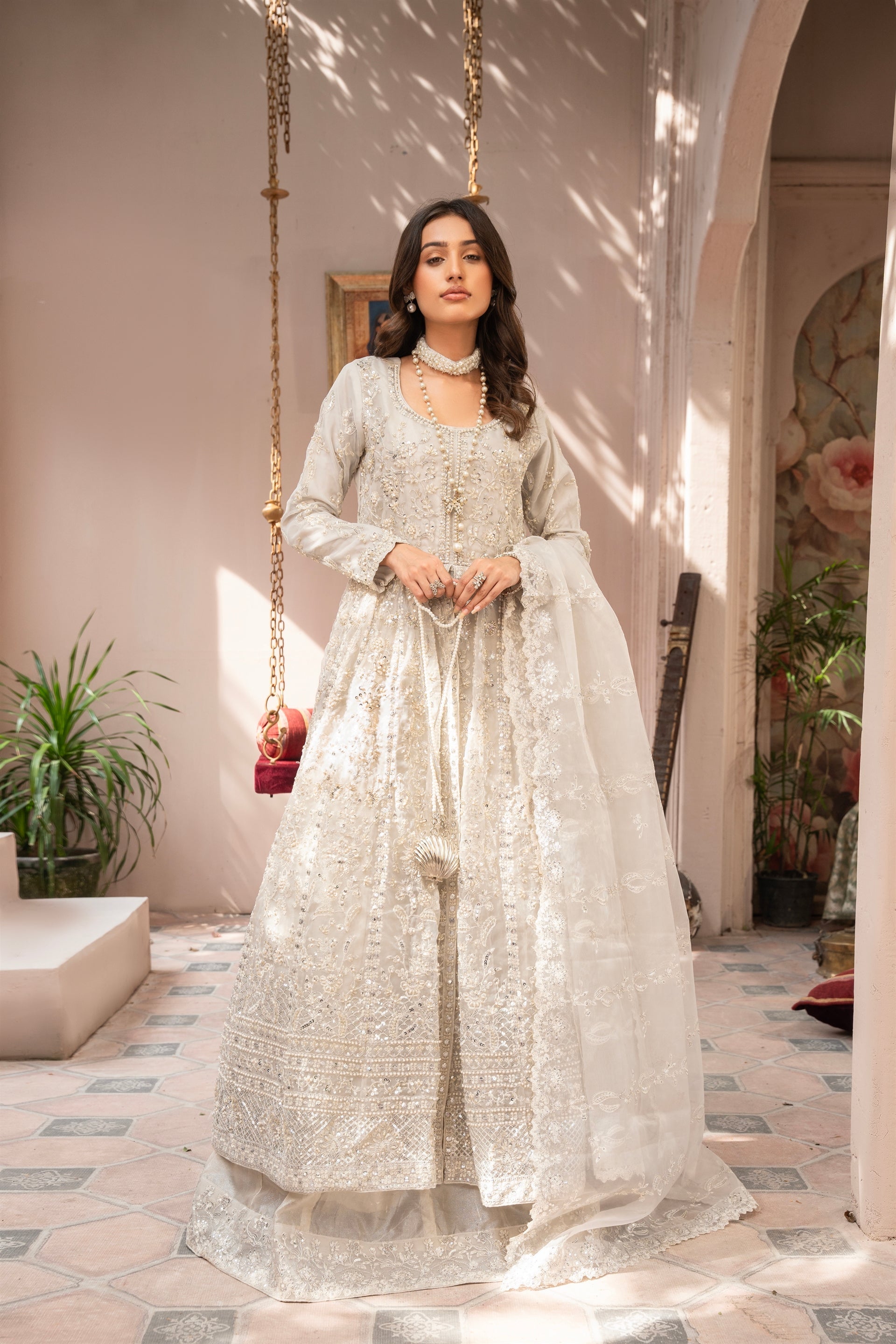 Couture by Manahils Stitched 3 Piece Luxury Formals Collection'2025-018-SILVER