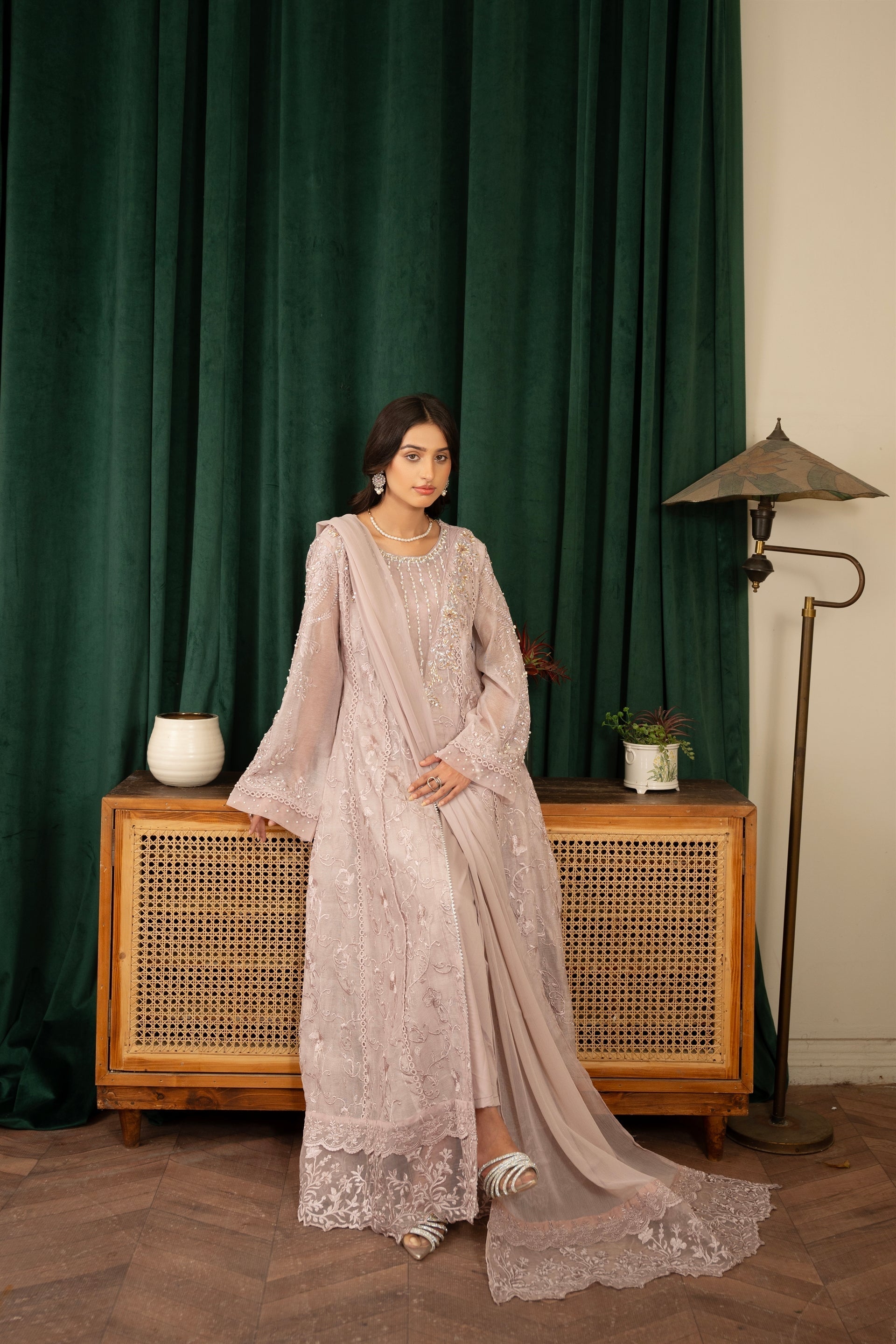 Saffiya By Manahils Stitched 3 Piece Formals Collection'-2025K-160-LILAC