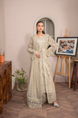 Saffiya By Manahils Stitched 3 Piece Formals Collection'-2025K-160-CAMEL BROWN