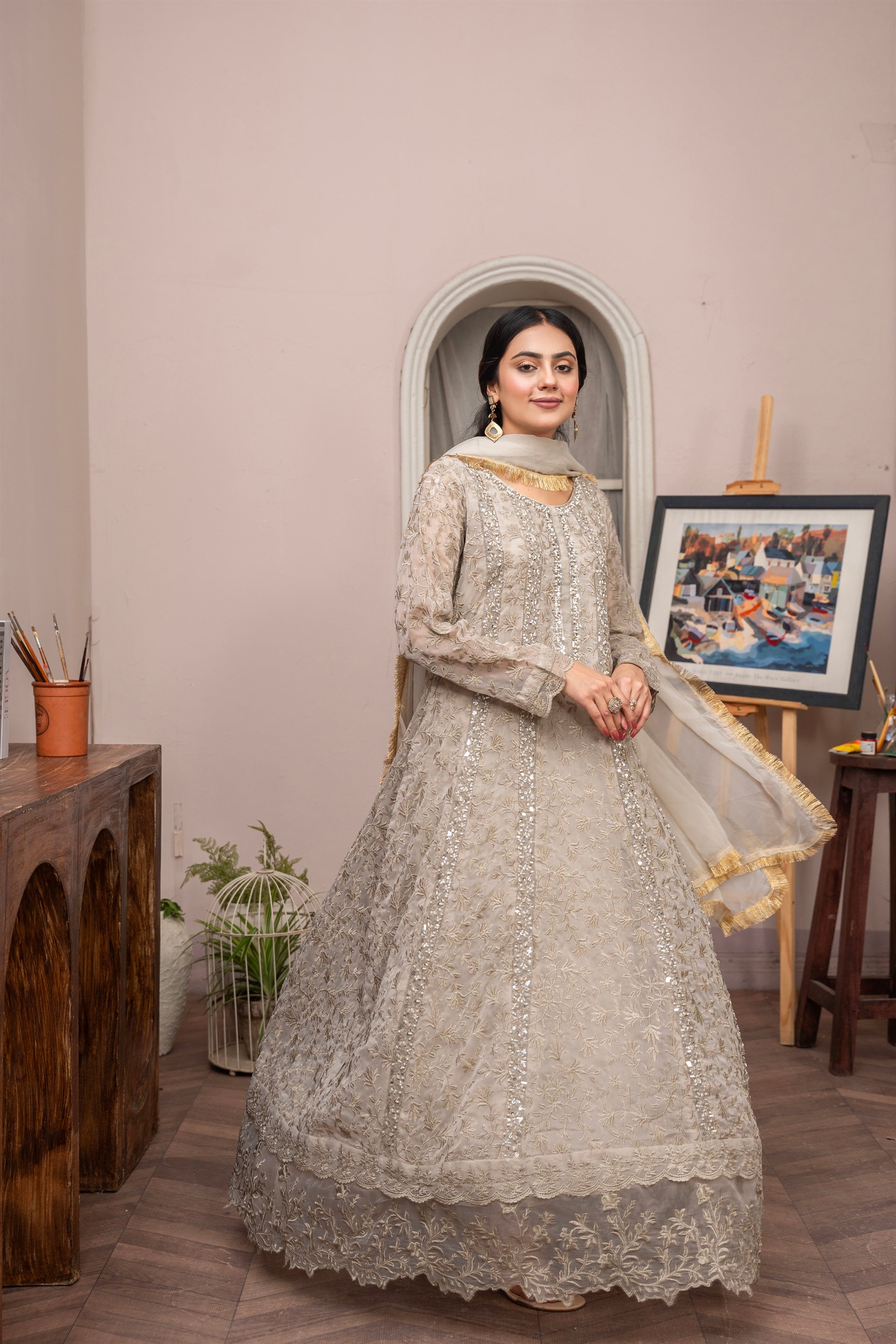 Rang Nirala By Manahils Stitched 3 Piece Formals Collection'2025-K-169-CAMEL BROWN