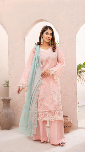 Dressline Launching New Unstitched 3 Pcs Premium Emb ChikankariJacquard Lawn Collection